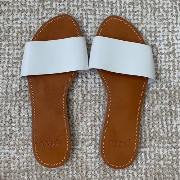 J.Crew White Slide Sandals Size 5